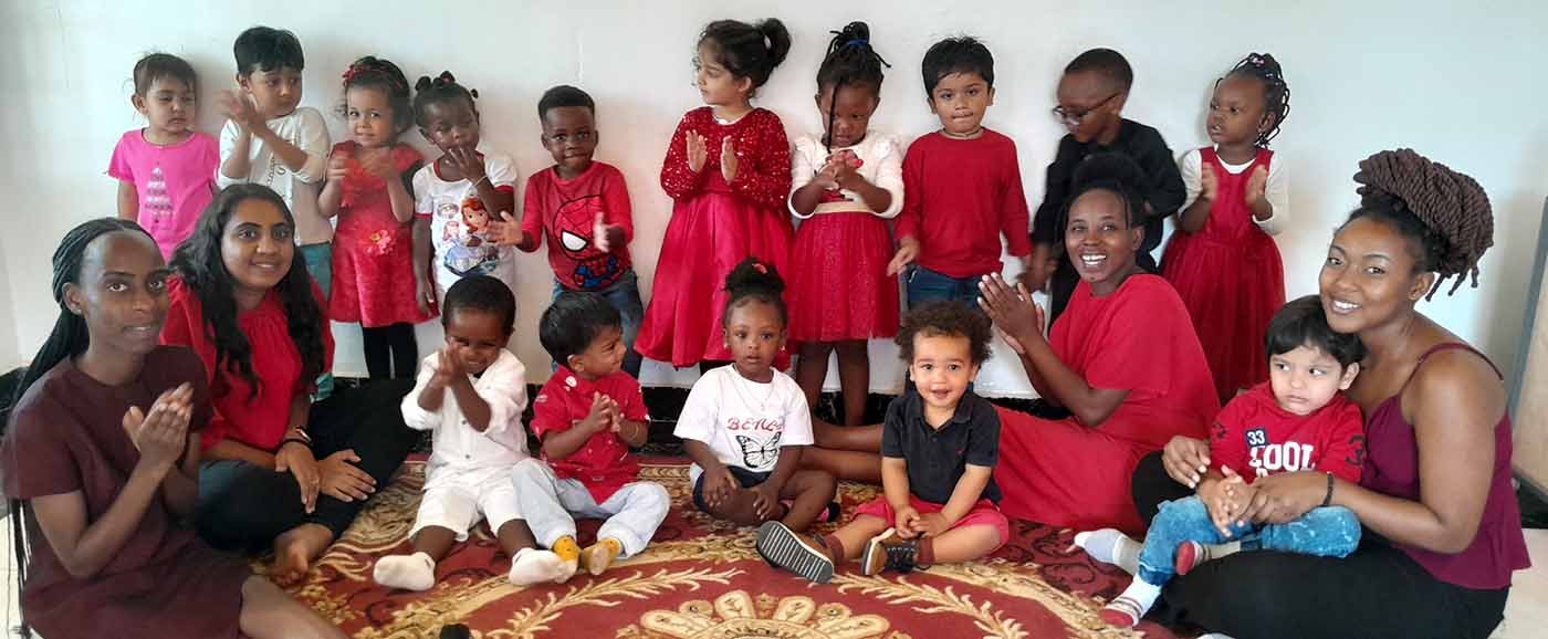 image of a class in nursery school at learning wonder academy